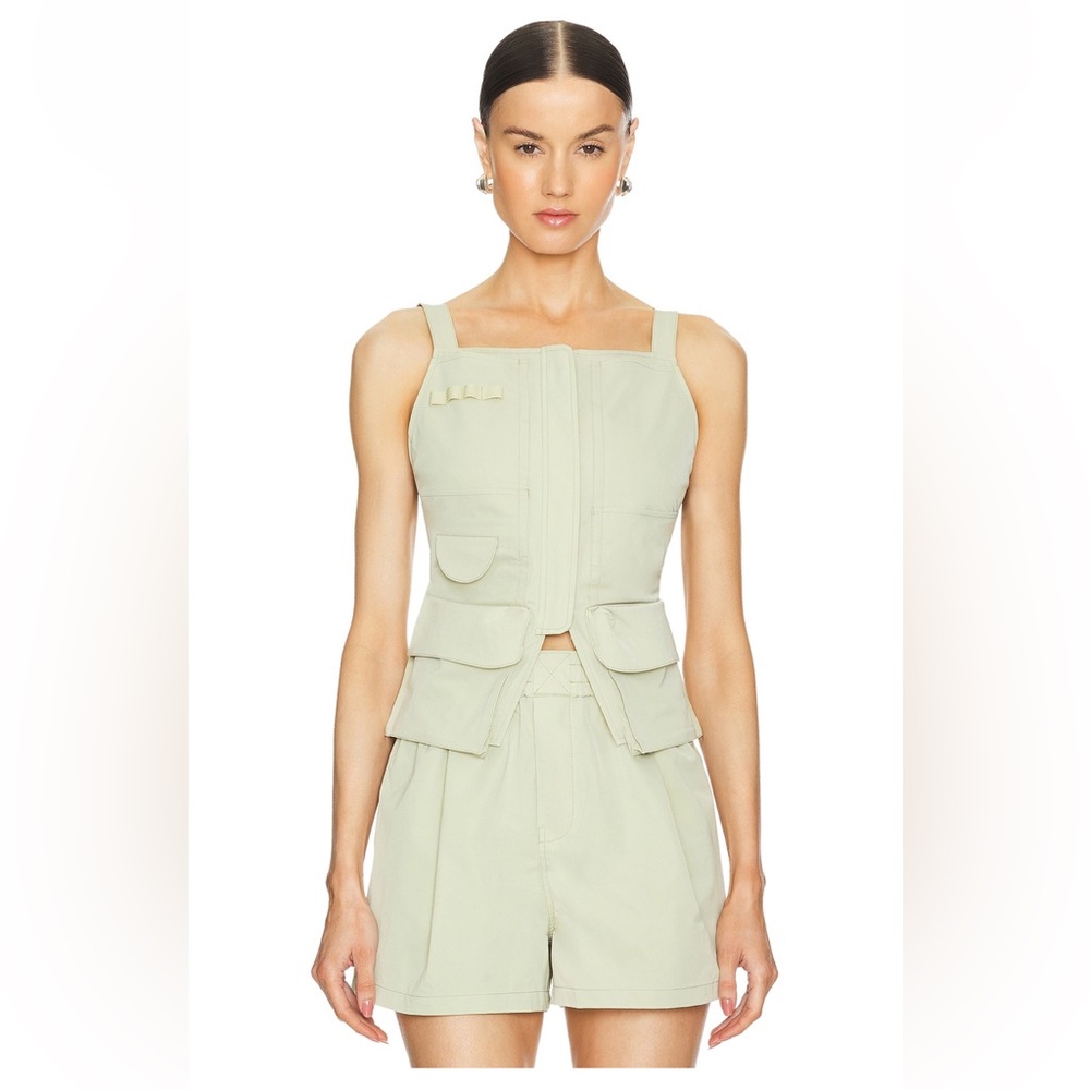 NEW Revolve GRLFRND TECH GABARDINE APRON TOP and Shorts Set - XXS/XS